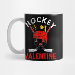 Hockey Is My Valentine Hockey Lover Valentines Day Mens Boys Mug